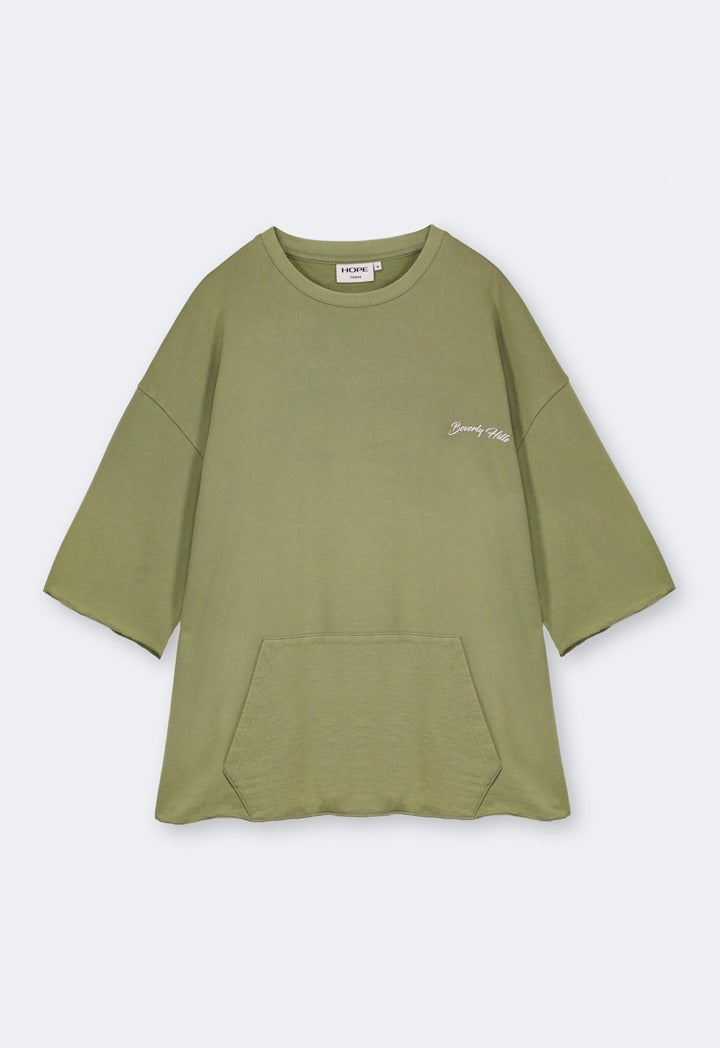 Hope Oversize Printed T Shirt Khaki