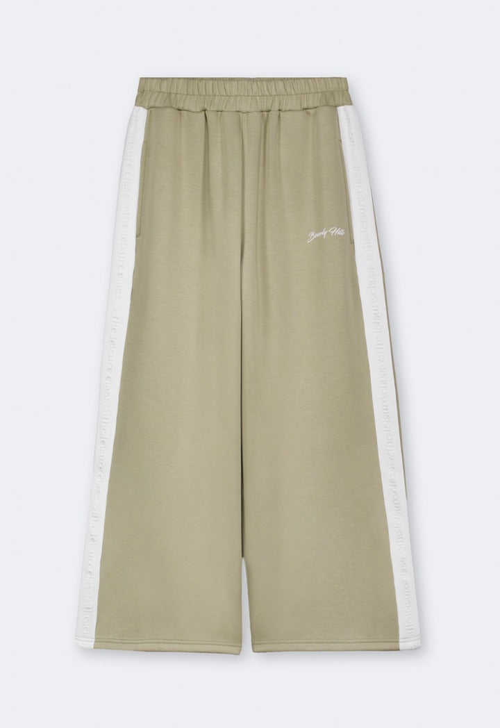 Hope Solid Wide Leg Sweatpants Khaki
