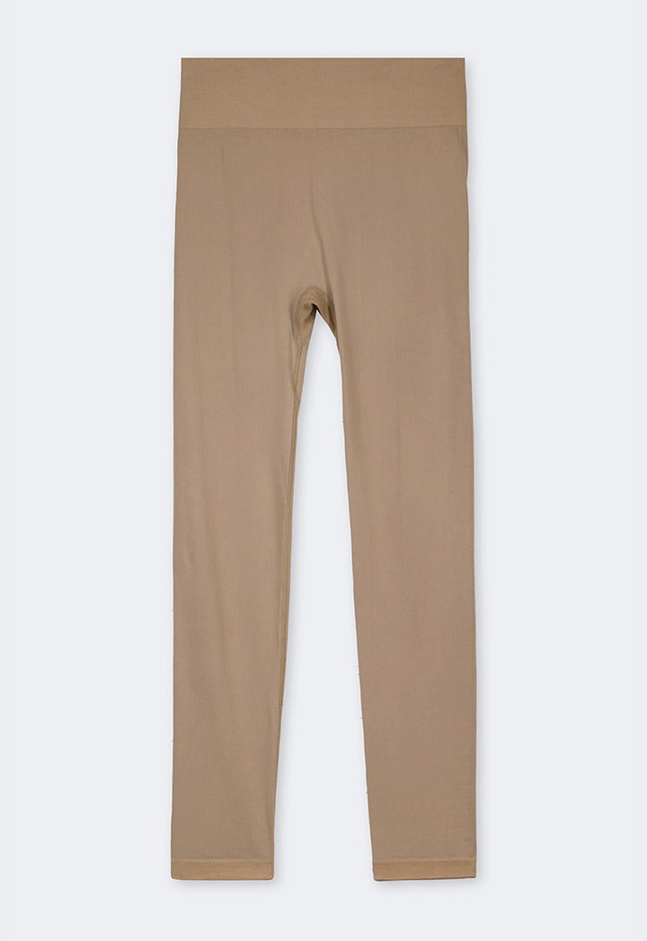 Hope Solid Knitted Leggings Light Brown