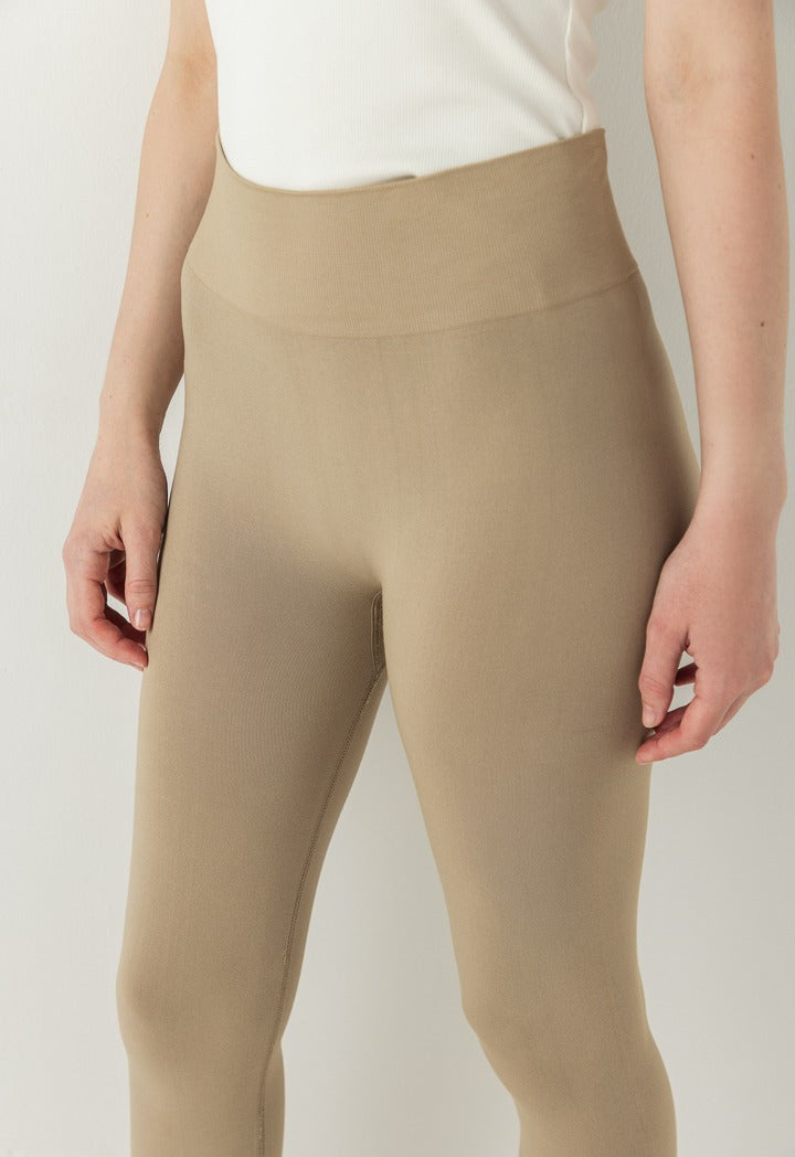 Hope Solid Knitted Leggings Light Brown