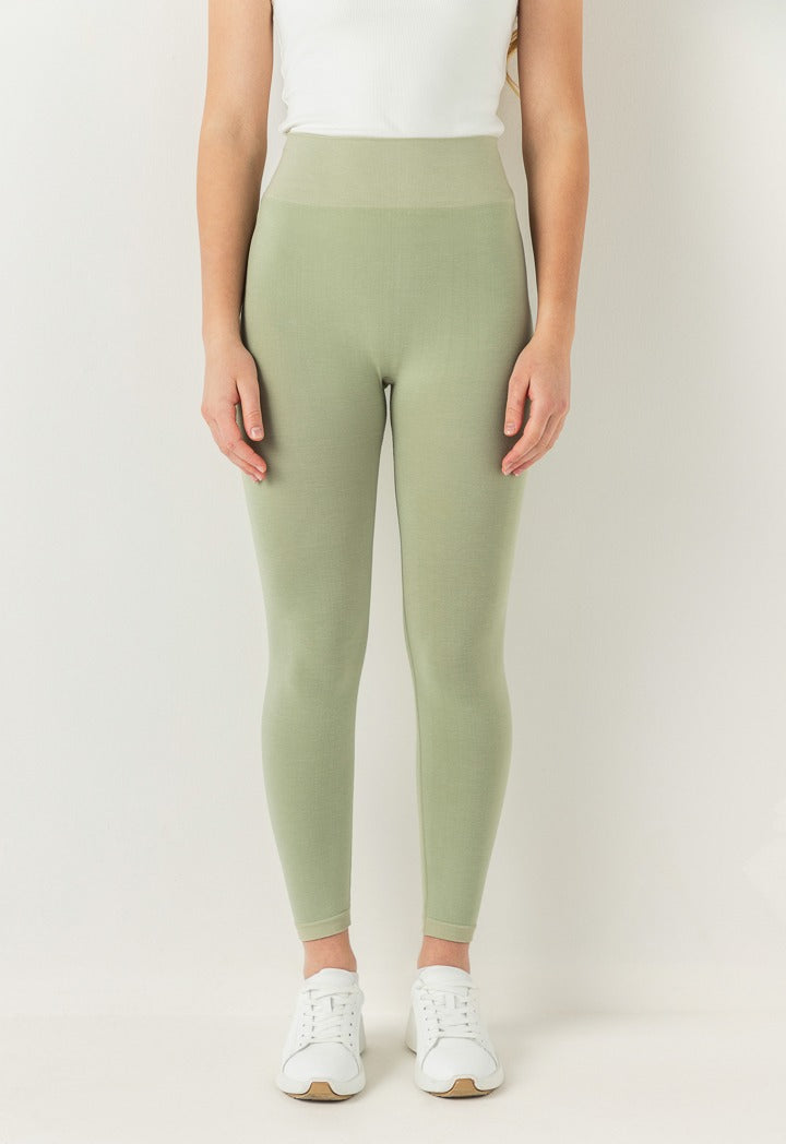 Hope Solid Knitted Leggings Khaki