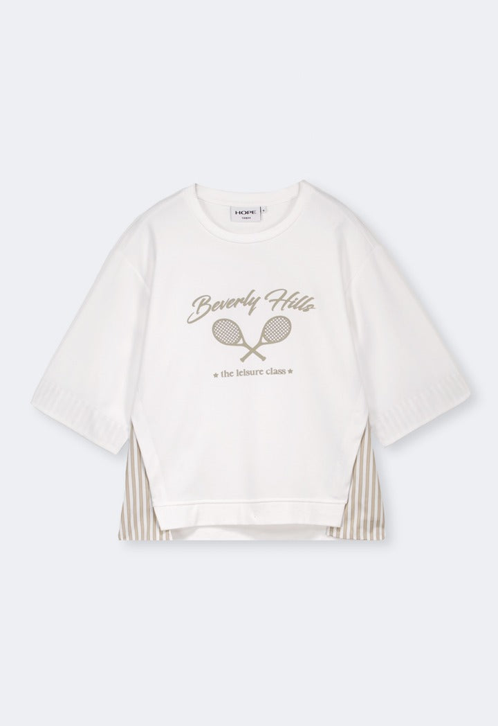 Hope Striped Sides T Shirt Off White