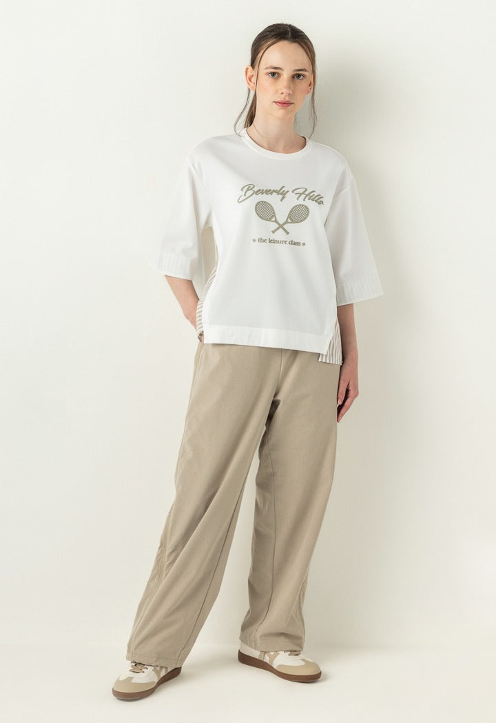 Hope Striped Sides T Shirt Off White