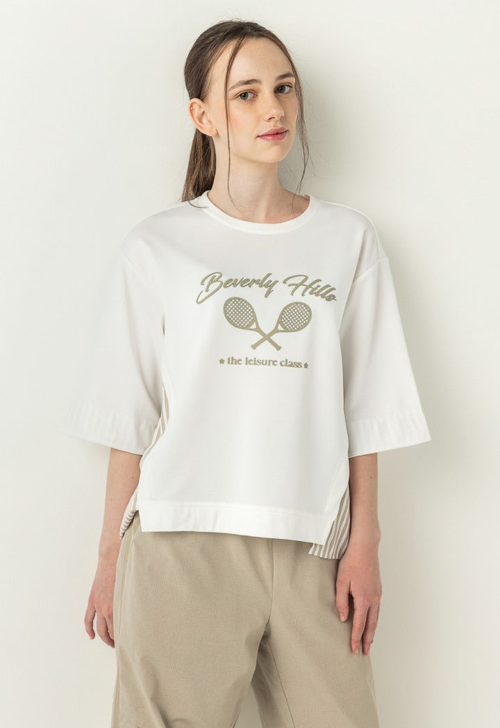 Hope Striped Sides T Shirt Off White