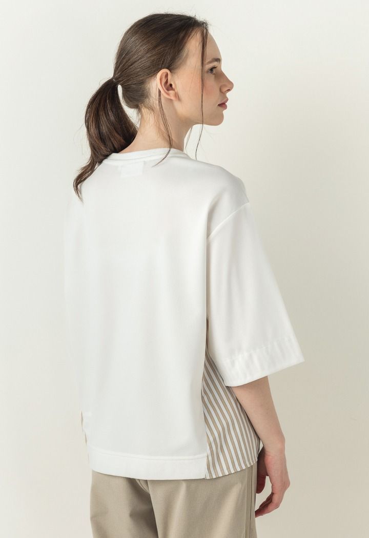 Hope Striped Sides T Shirt Off White