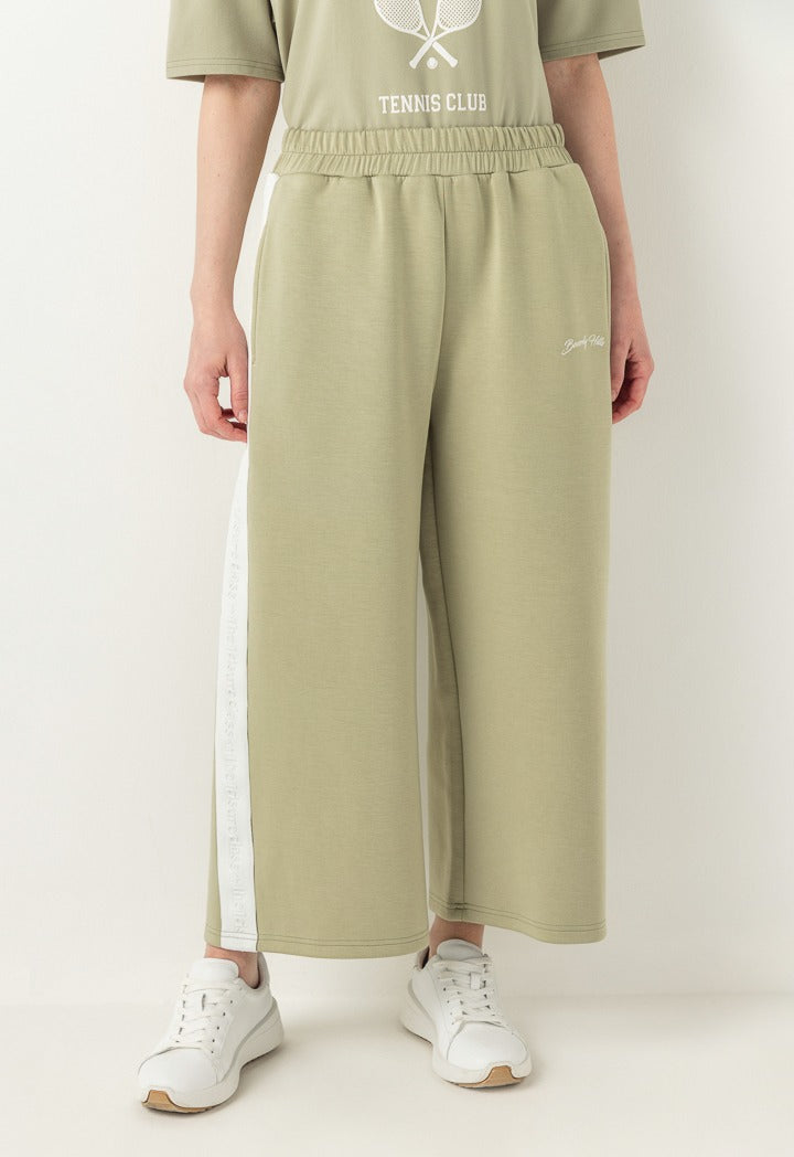 Hope Solid Wide Leg Sweatpants Khaki