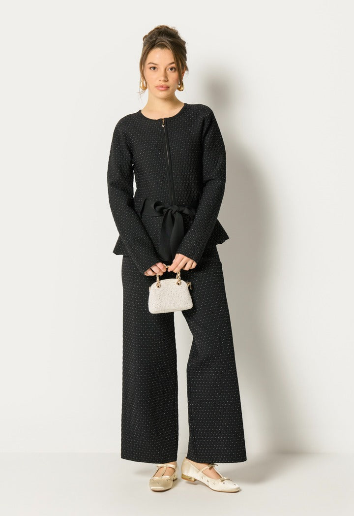 Lurex Detailed Trouser Black