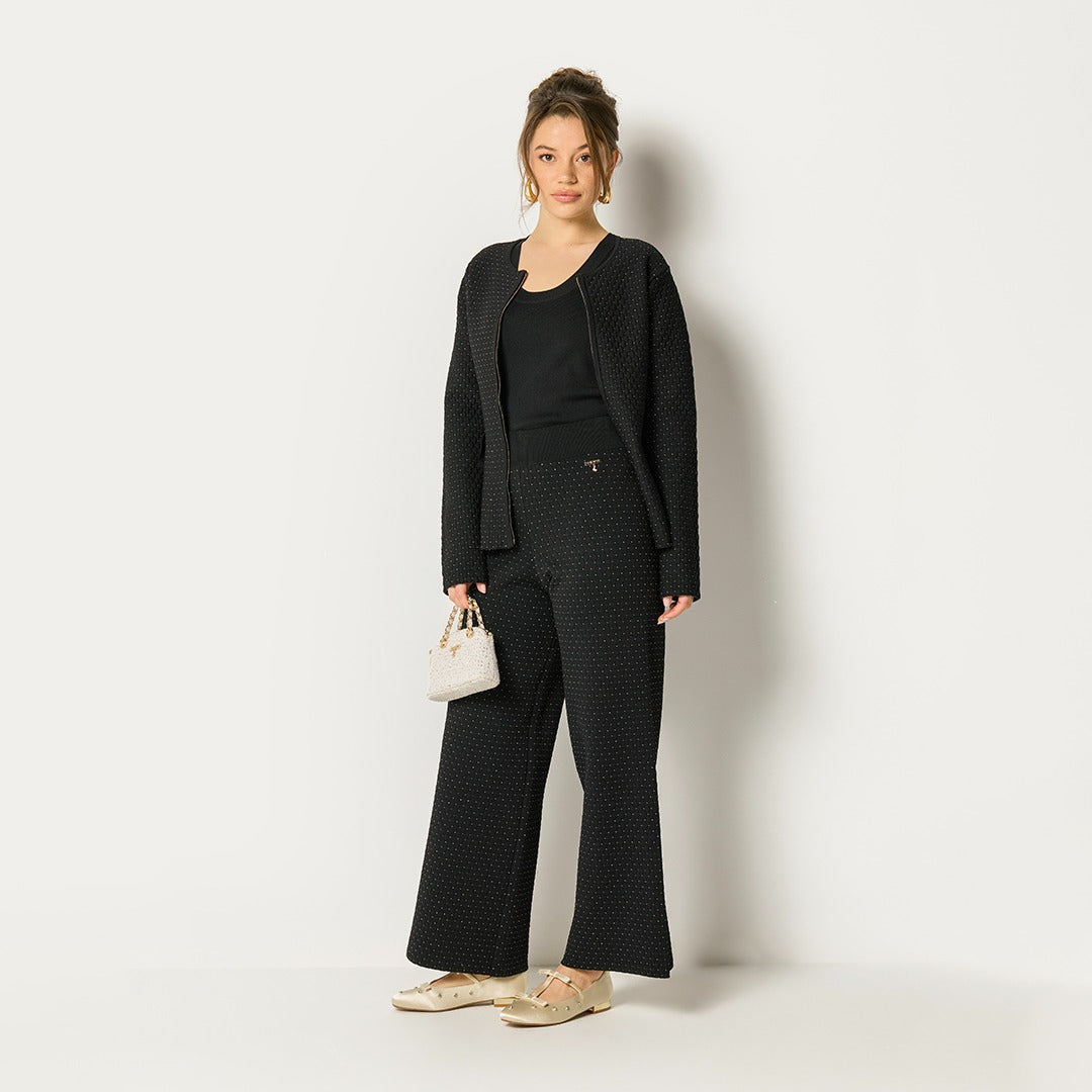 Lurex Detailed Trouser Black
