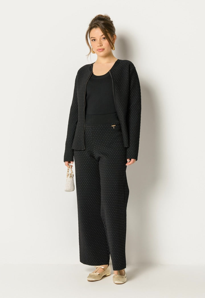 Lurex Detailed Trouser Black