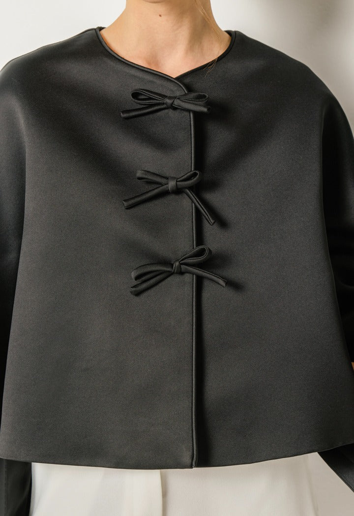 Bow Embellished Jacket Black