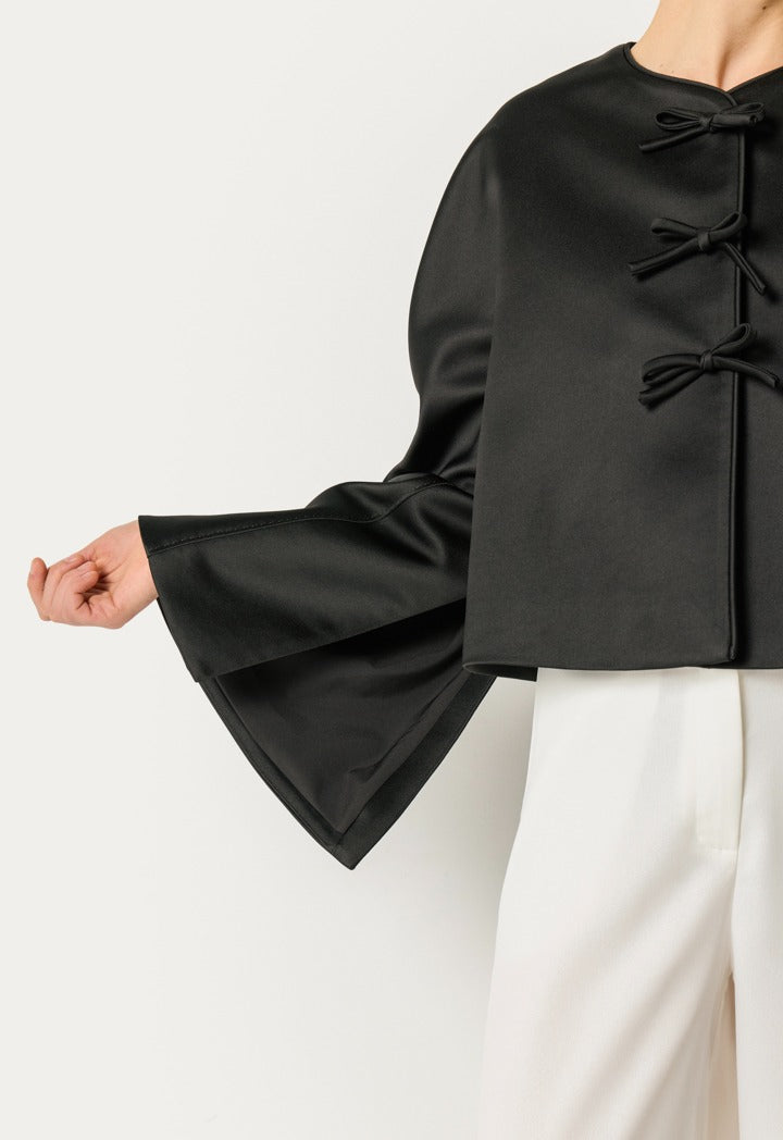 Bow Embellished Jacket Black