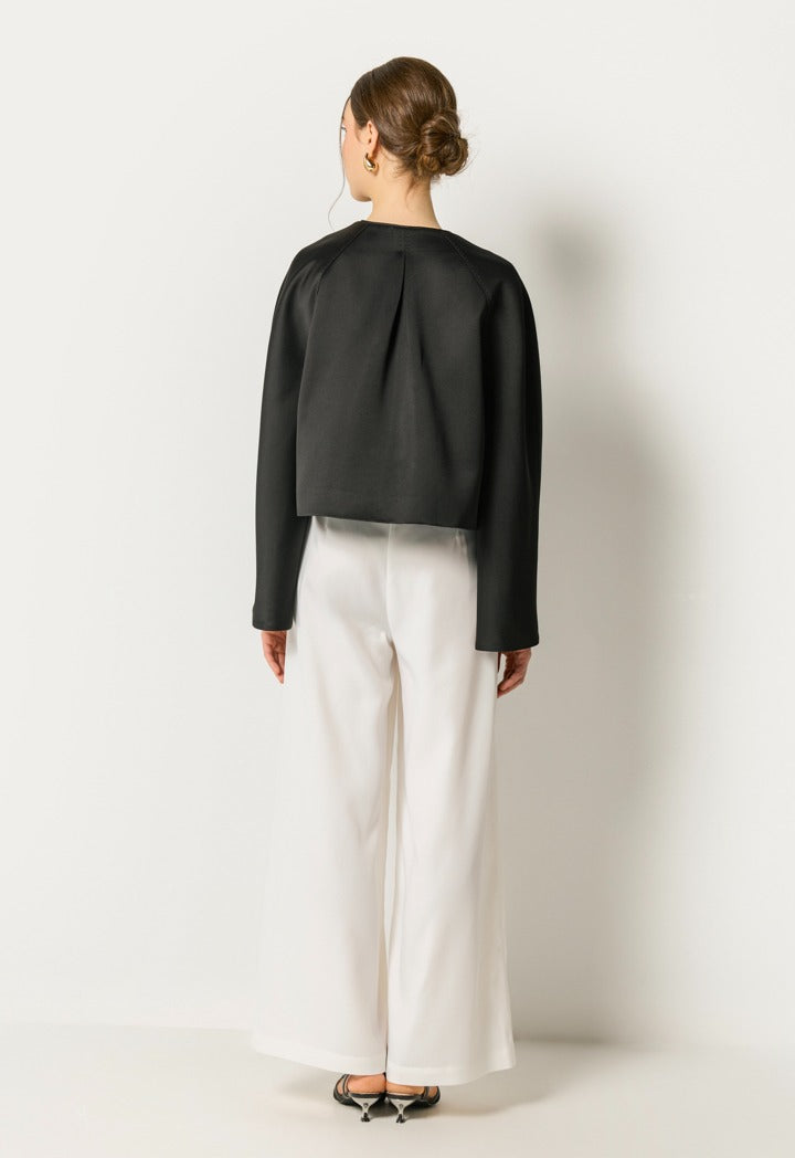 Bow Embellished Jacket Black