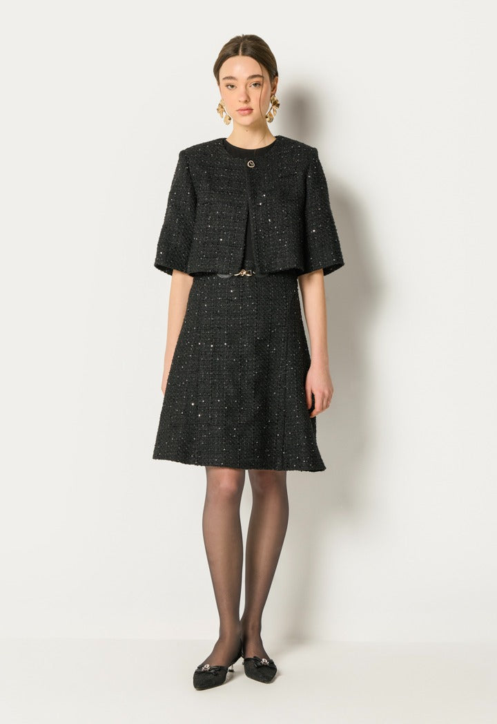 Tweed Dress Combo Black