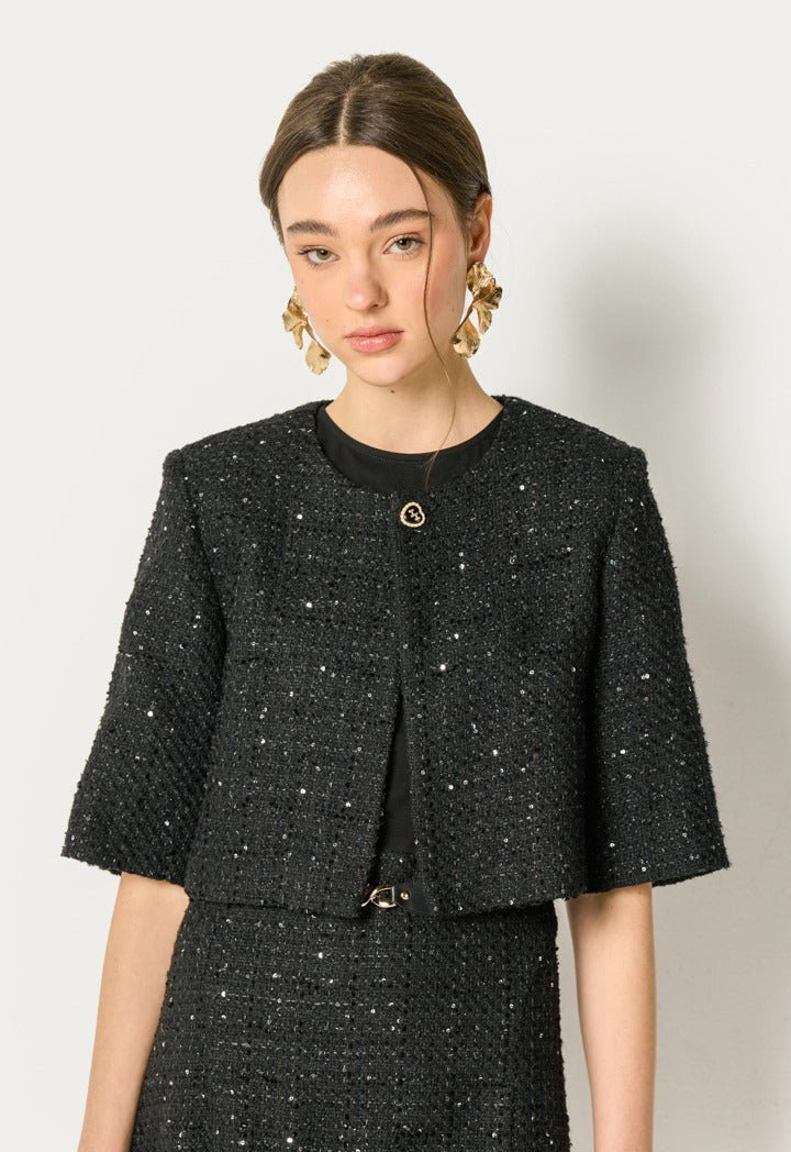 Tweed Dress Combo Black
