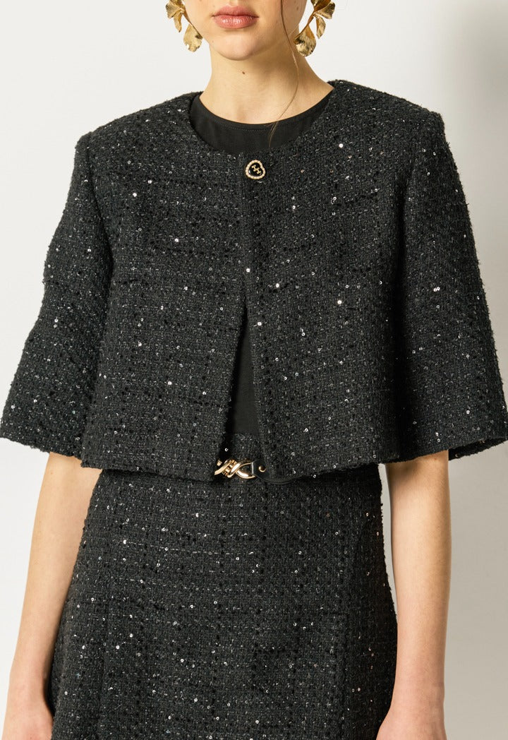 Tweed Dress Combo Black