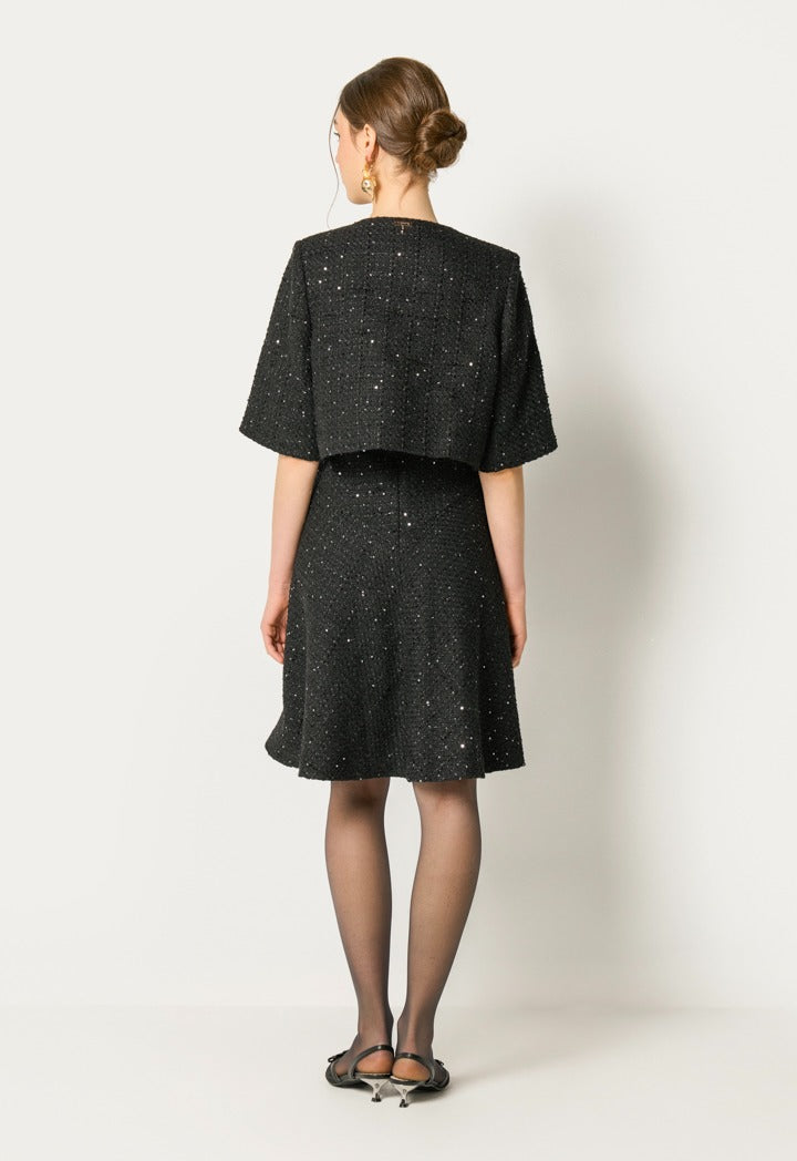 Tweed Dress Combo Black
