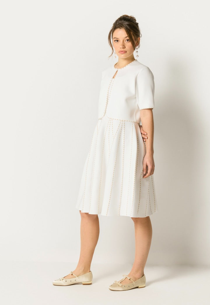 A-Line Dress And Jacket Combo Off White