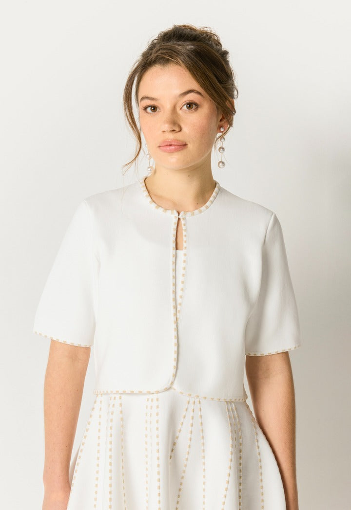 A-Line Dress And Jacket Combo Off White