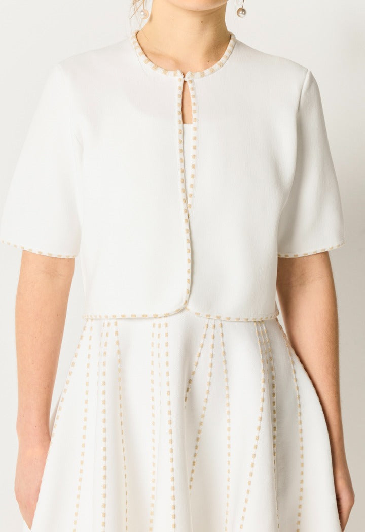 A-Line Dress And Jacket Combo Off White