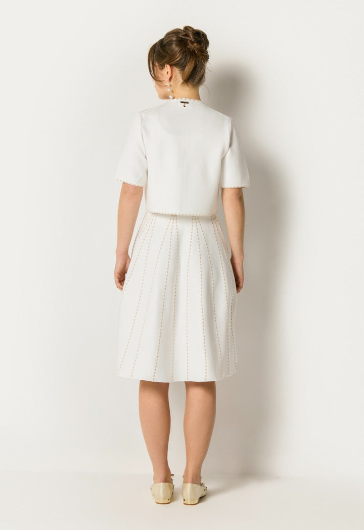 A-Line Dress And Jacket Combo Off White