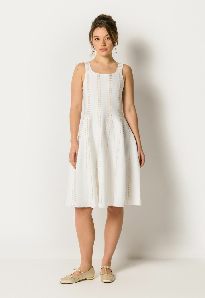 A-Line Dress And Jacket Combo Off White