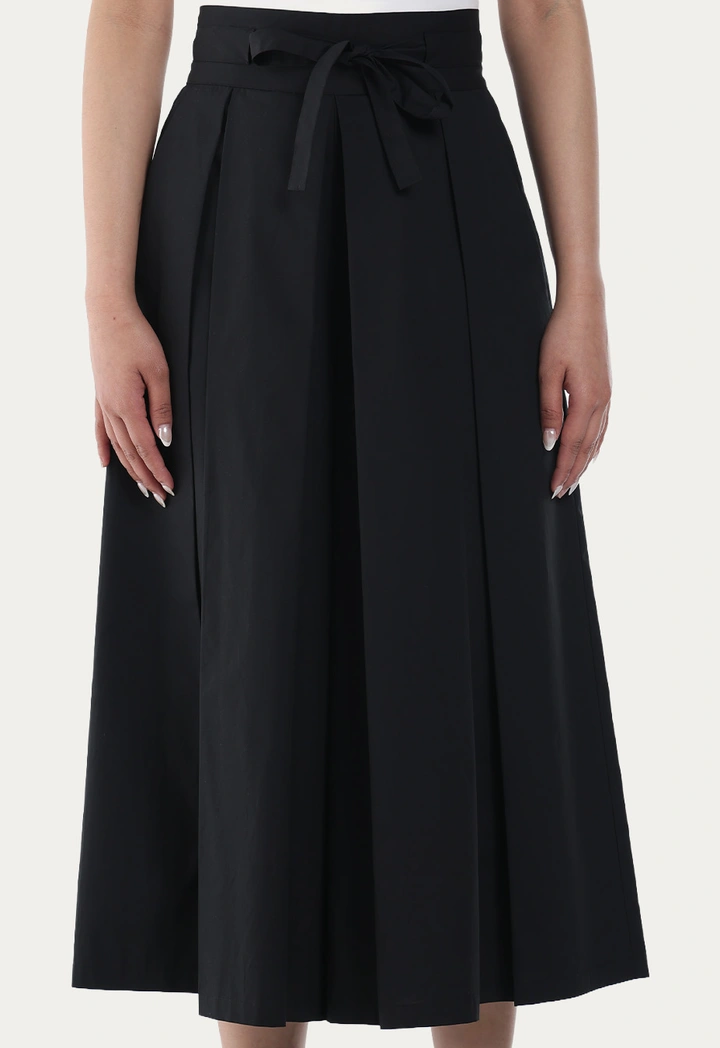 Pleated Solid Palazzo Trousers