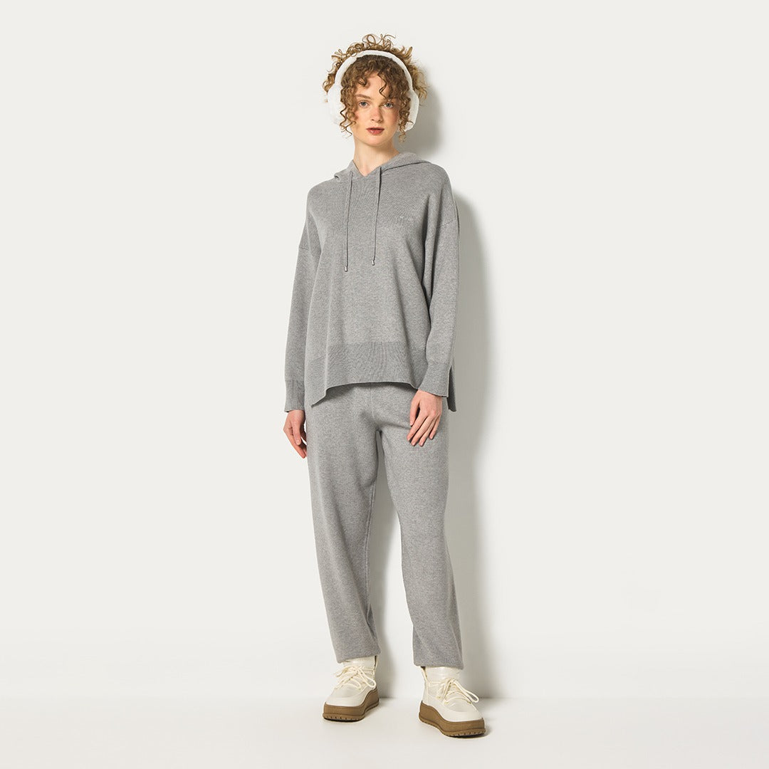 Hope Solid Knitted Sweatpants Grey Melange
