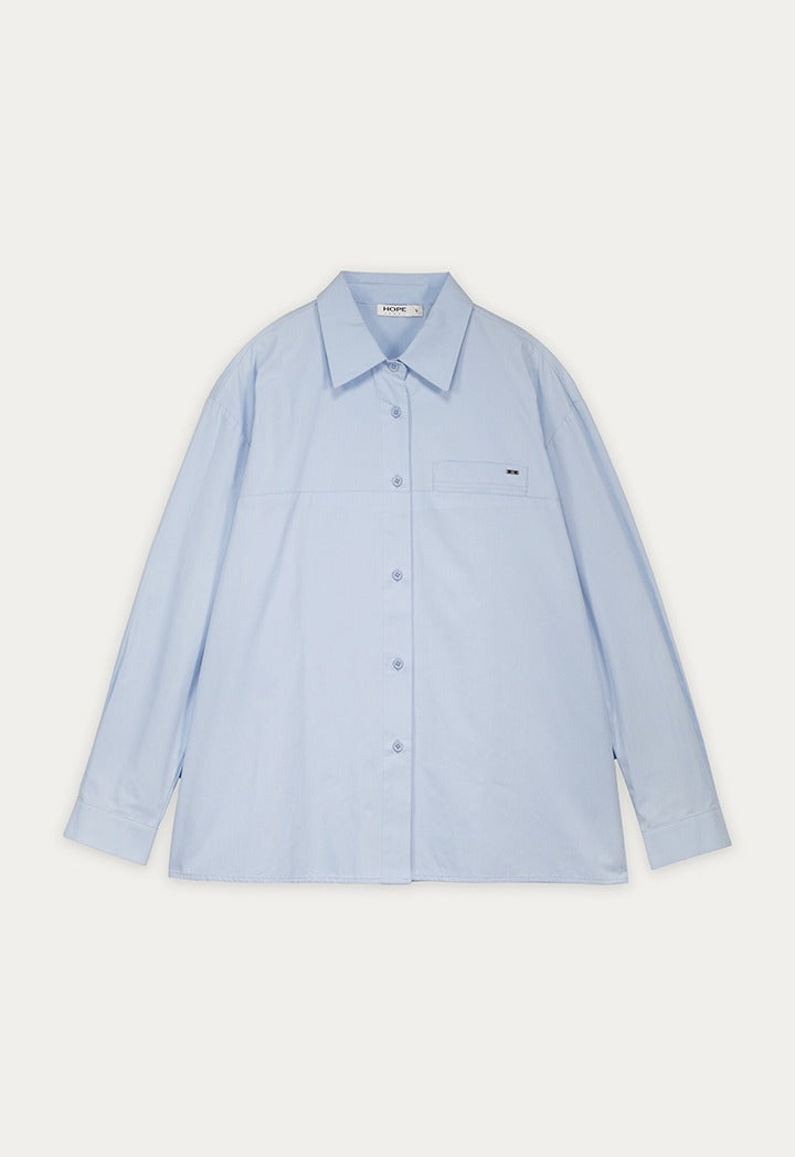 Solid Shirt with Back Slit with Clouser Button