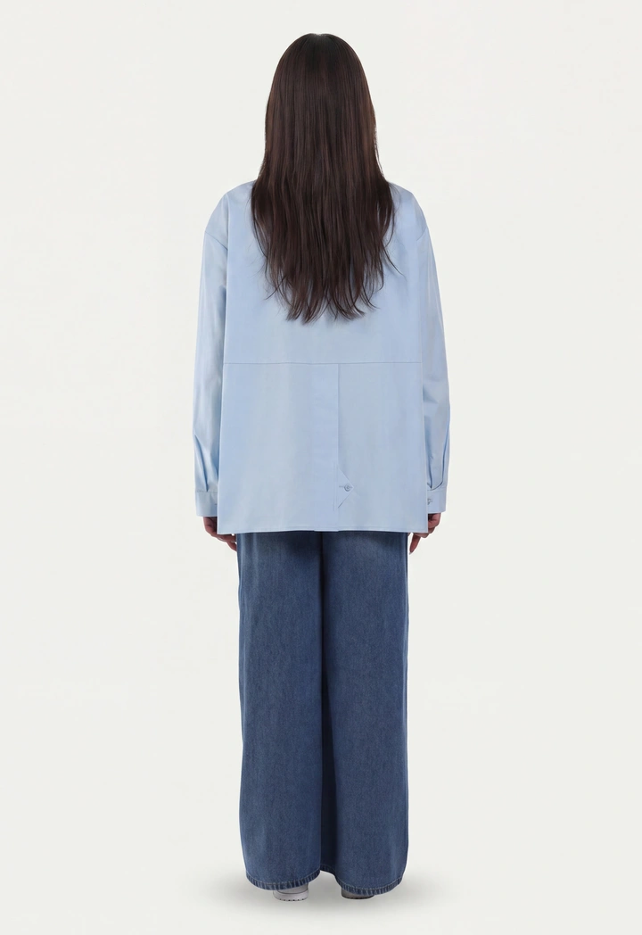 Solid Shirt with Back Slit with Clouser Button