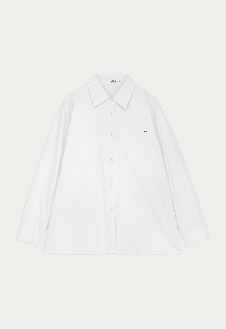 Solid Shirt with Back Slit with Clouser Button