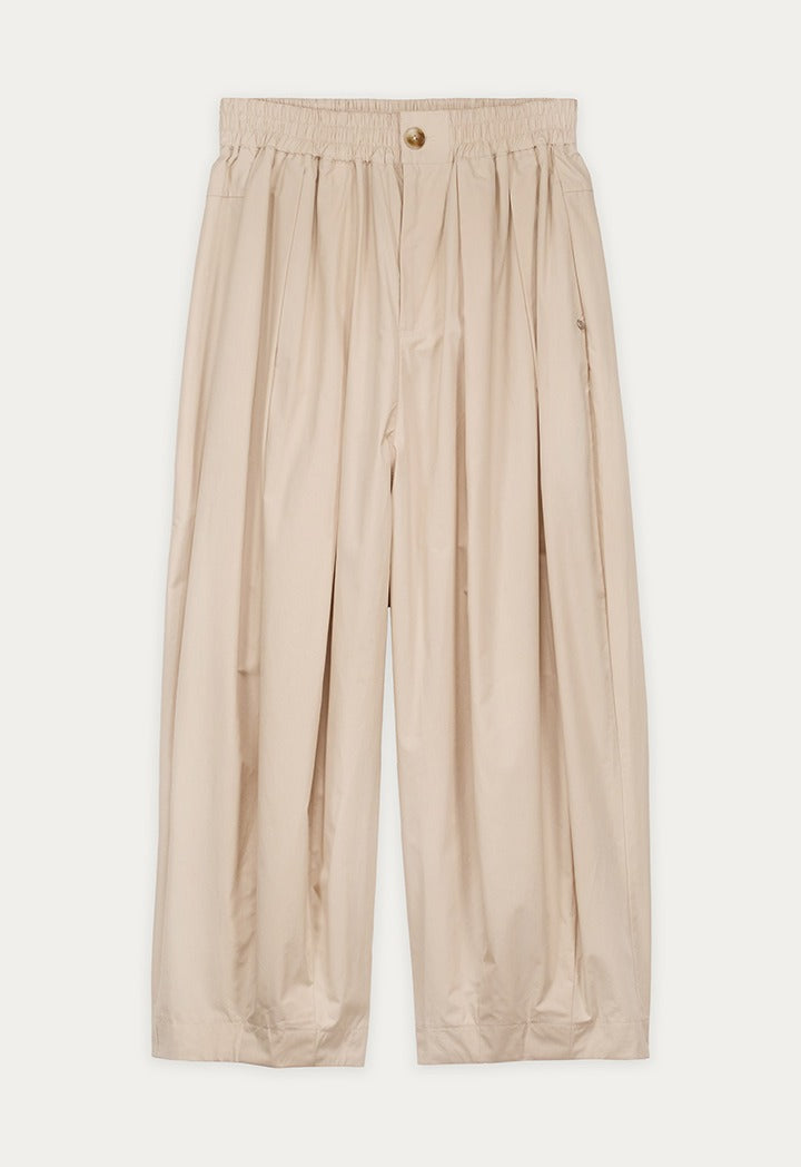 Elastic High Waist Barrel Leg Trouser