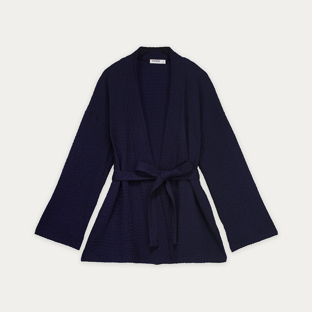 Belted Textured Cardigan