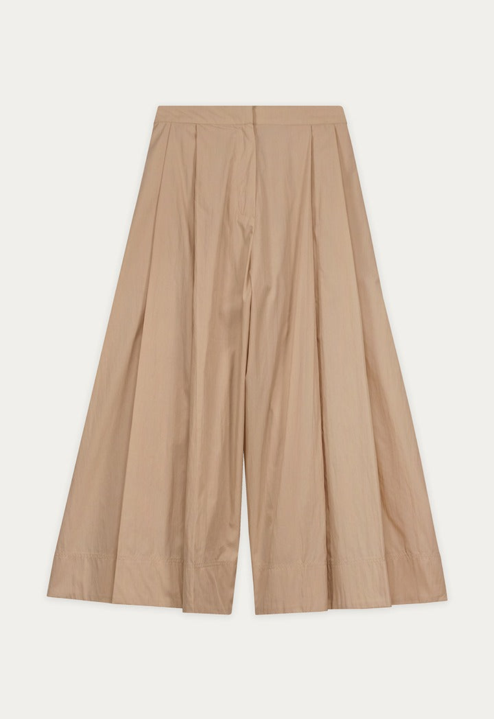 Pleated Solid Palazzo Trousers