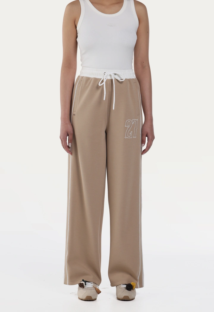 Side Lines Embroidered Wide Leg Trousers