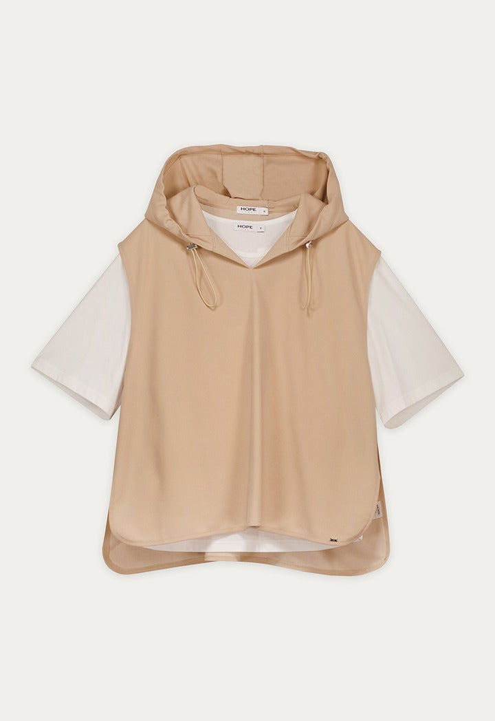 Drop Shoulder Solid T-Shirt and Hoodie Set