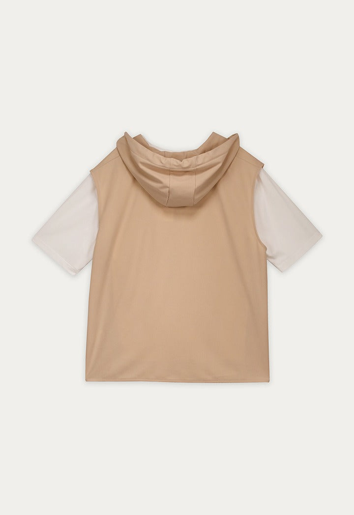 Drop Shoulder Solid T-Shirt and Hoodie Set