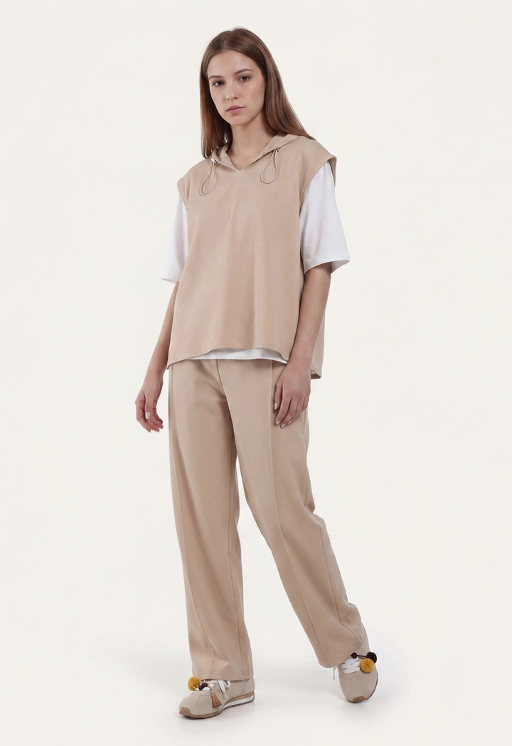 High Waist Wide Leg Solid Trousers