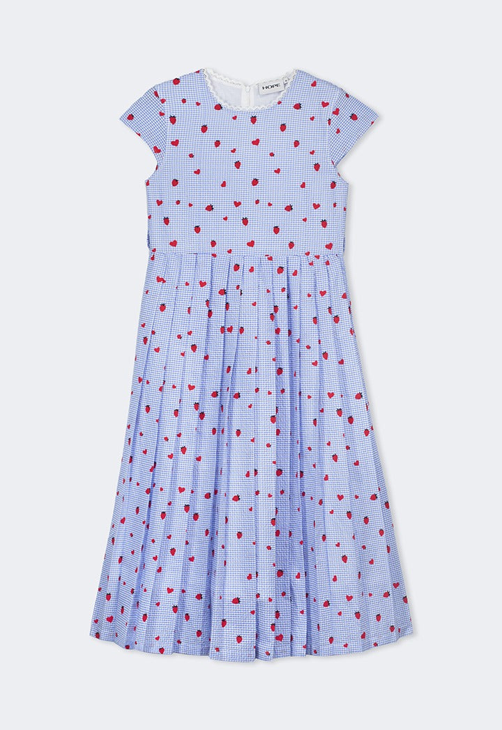 Hope Checkered Pleated Dress Multi Color