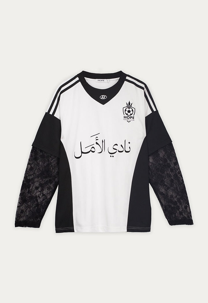 Printed Sporty T-Shirt with Lace Details