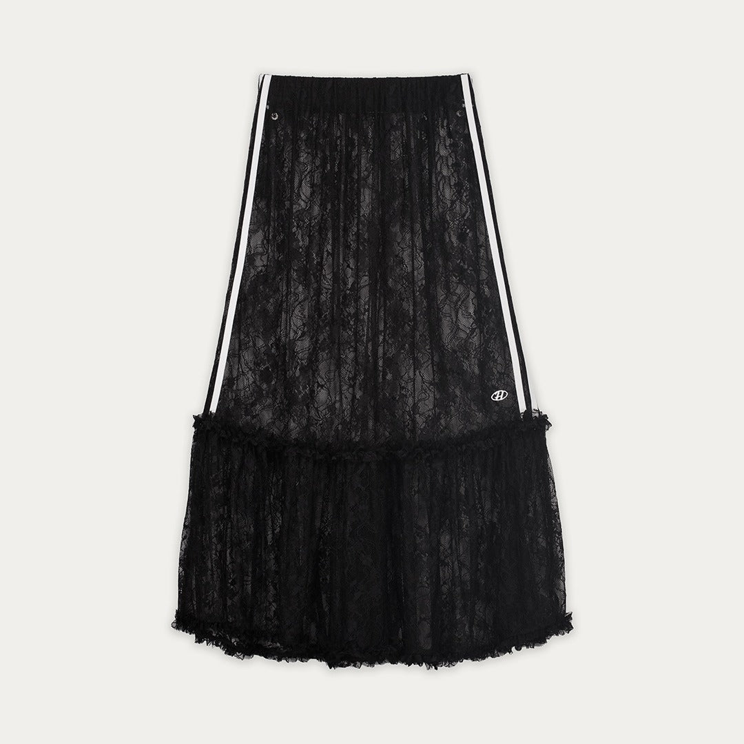 Flared Hem Lace Skirt with Leggings