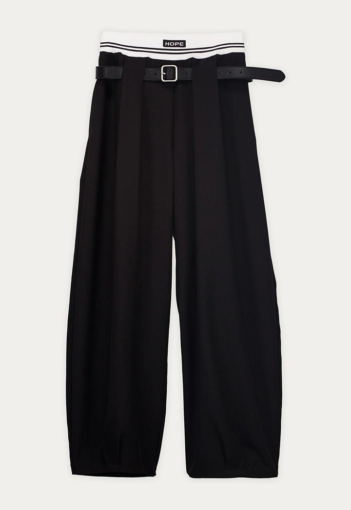 Double-Waist Barrel Fit Trousers