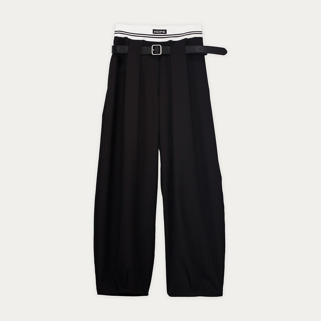 Double-Waist Barrel Fit Trousers