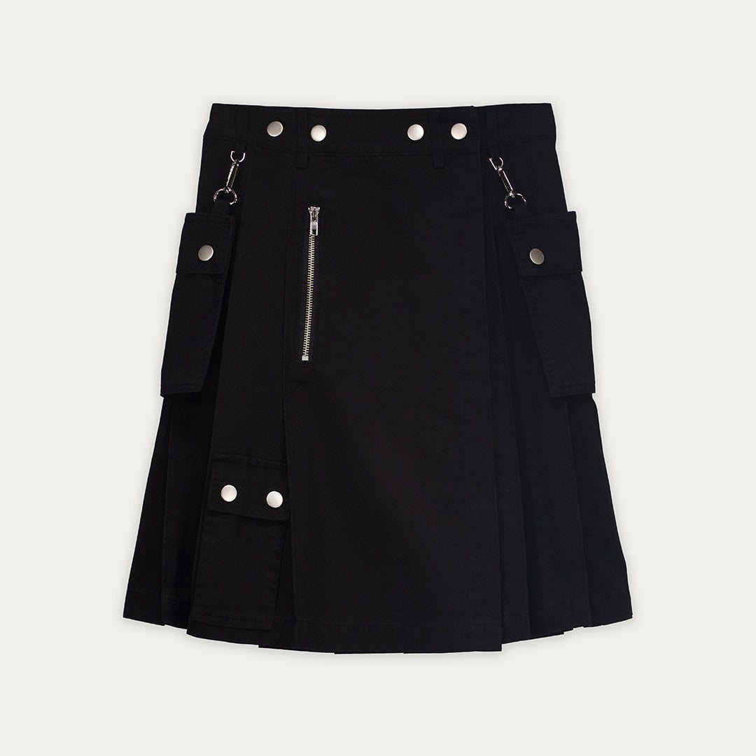 Pleated Wrap High Waist Skirt