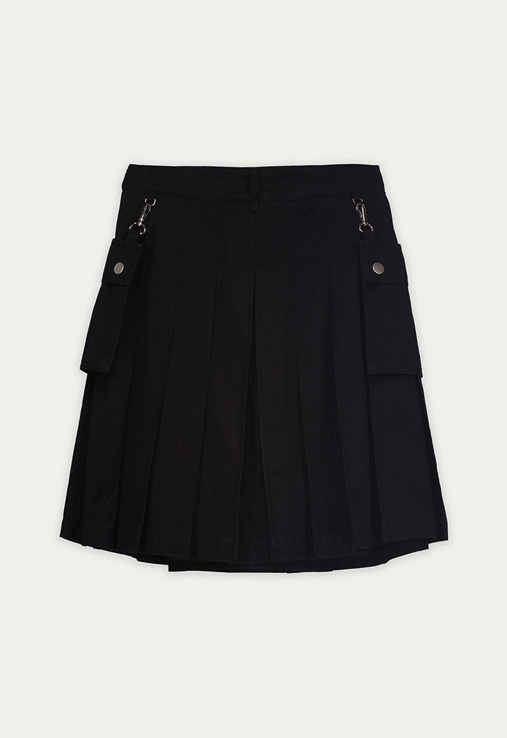 Pleated Wrap High Waist Skirt