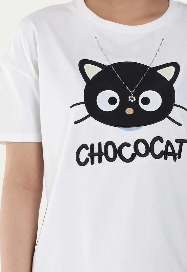 Chococat Patch Top with Detachable Chain