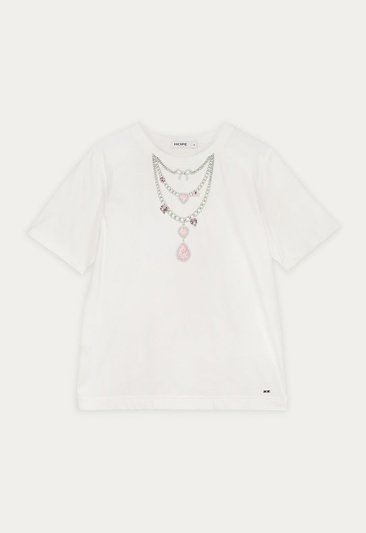 Charm Embellished Printed Top