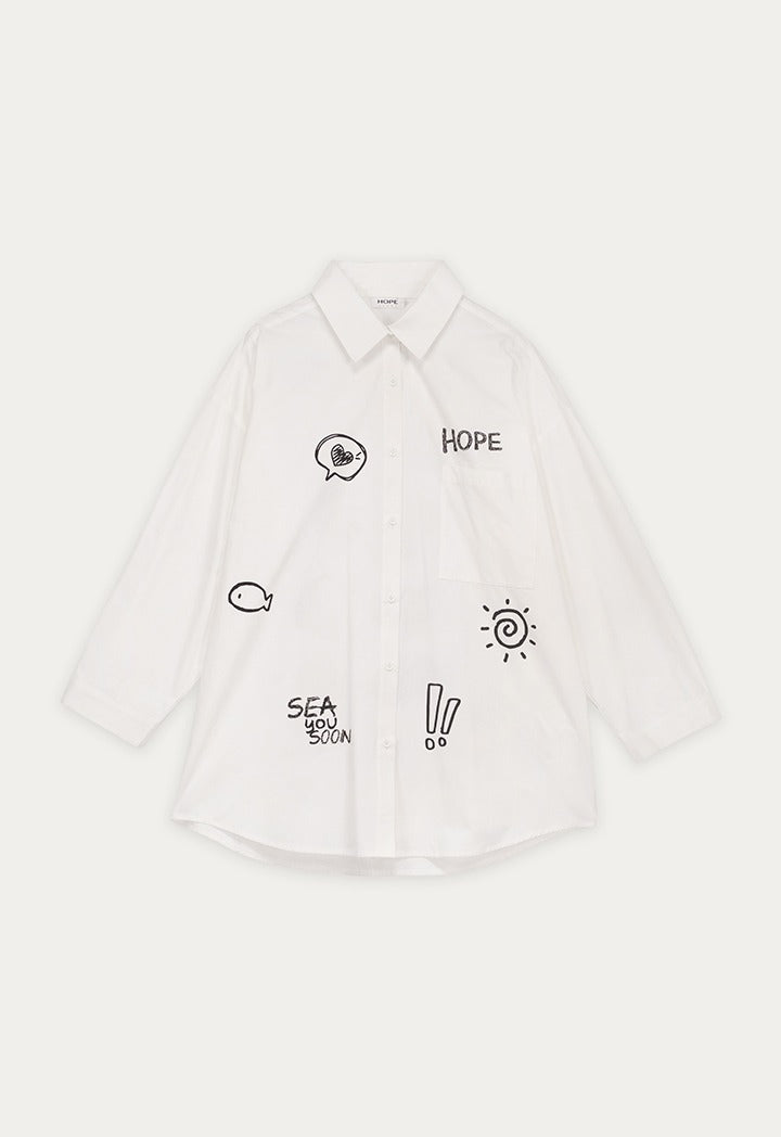 Oversize Panda Printed Shirt