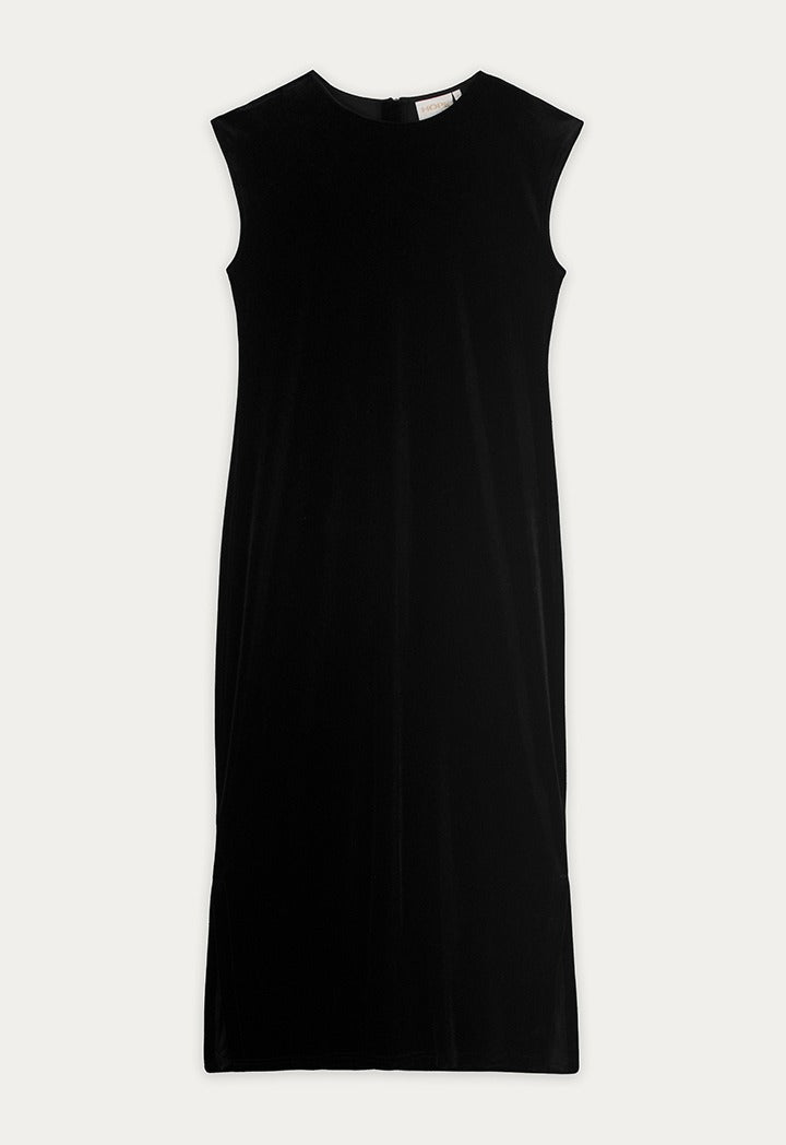 Velvet Palm Embellished Kaftan Set (2Pcs) Black