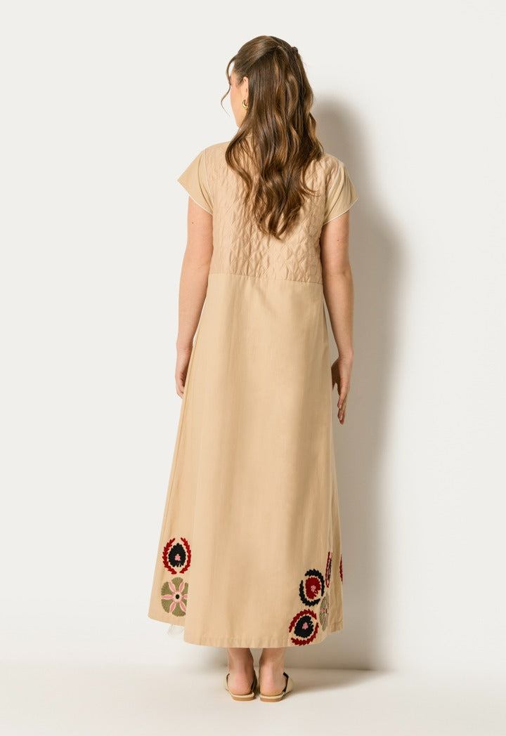 Floral Embroidered Tulle Dress Multi Color