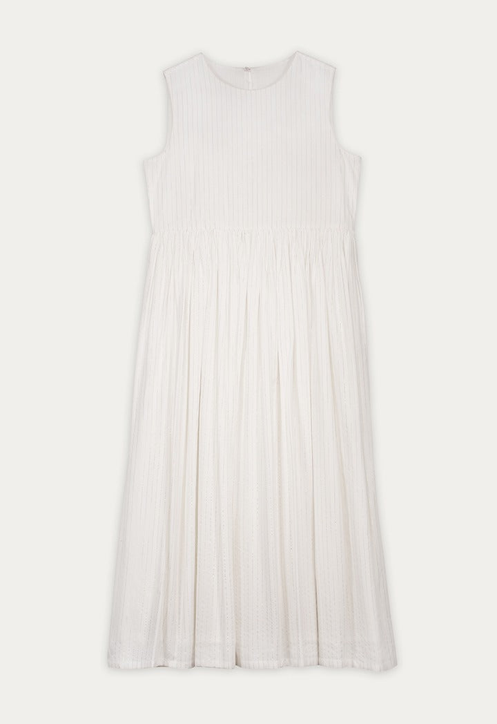 Cropped Jacket And Lurex Striped Dress Set (2Pcs)  Off White